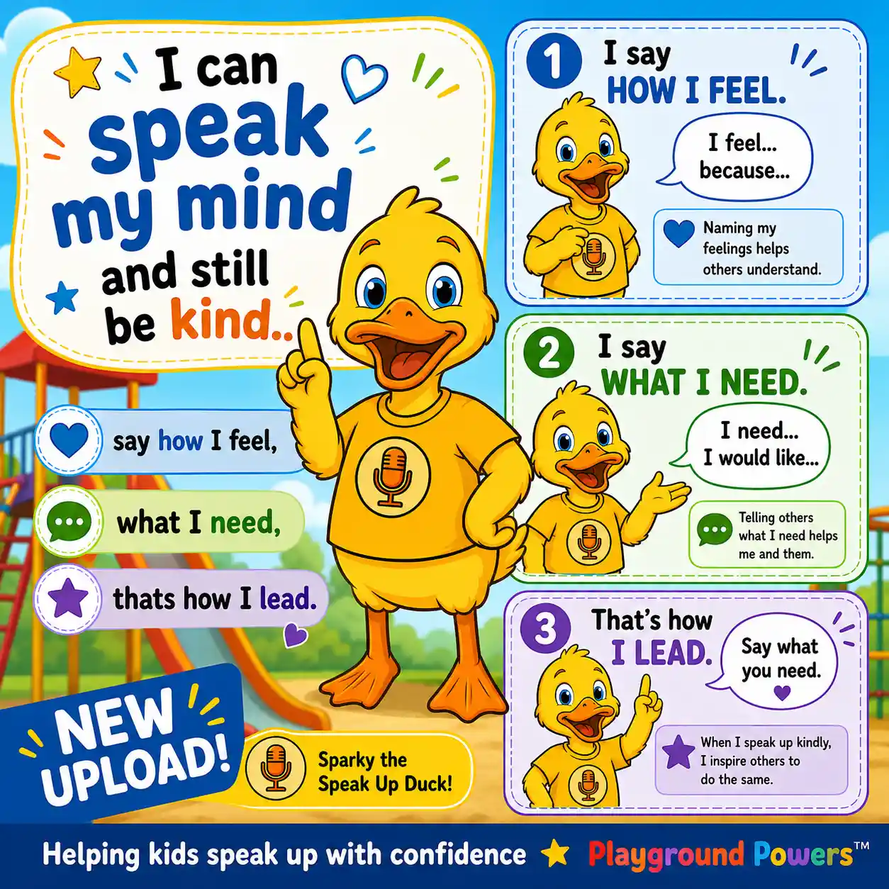 Sparky the Speak up Duck Speaks his mind